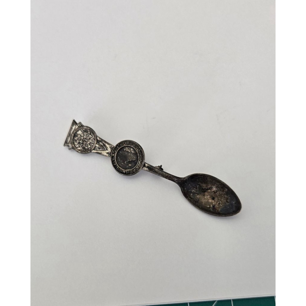 Vtg 925 sterling brooch spoon tarnish